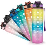 Bouteille deau - svelte - 1l - tanche - marqueur de temps - sans bpa