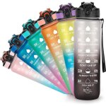 Bouteille deau - svelte - 1l - sans bpa - Étanche - marqueur de temps Bouteille deau - svelte - 1l - sans bpa - Étanche - marqueur de temps
