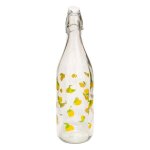 Bouteille limonade en verre citrons 1l transparent