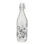 Bouteille limonade en verre white floral 1l transparent