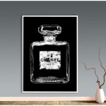 Bouteille de parfum art peinture abstraite toile peinture noir blanc affiches moderne maison dcoration ...