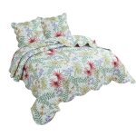 Boutis patchwork color myriade - 230x250 cm - boutis 2 places avec 2 taies 65x65cm - couvre - lit matelass ...