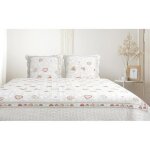 Boutis patchwork rose frenchy - 230x250 cm - boutis 2 places avec 2 taies 65x65cm - couvre - lit matelass ...