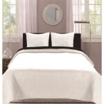 Couvre - lit boutis bicolor - ultrasonic - 220 x 240 cm - noir - blanc - 2 taies doreiller