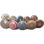Boutons - ajuny - vintage multicolore - c�ramique - peints � la main - lot de 20
