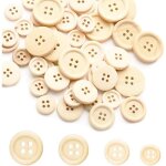 Boutons en bois mercerie - 300 pices - bouton bois - tailles 10mm 15mm 20mm 25mm