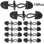 Boutons de couture - artisanales - cuir corne  bascule - 10 paires - noir - 14 x 4 cm