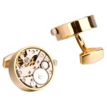 Boutons de manchette - insfity - deluxe business montre steampunk - couleur or - cadeaux pour hommes