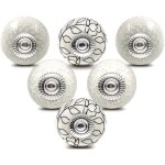 Bouton de meuble porcelaine poignee commode ceramique boutons de porte vintage pour placard tiroir (6 ...