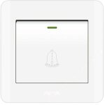 Bouton de sonnette ext�rieur interrupteur de sonnette 220 - 250v avec panneau en verre tremp�. blanc1?3. ...