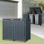 Ml - design box pour poubelles en acier pour 2 tonnes 240l 132x80x1163 cm anthracite r�sistant aux intemp�ries ...