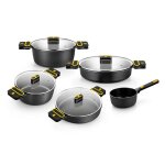 Bra daily pro batterie de cuisine 9 pices en fonte daluminiumrevtement antiadhsif triple couche sans ...