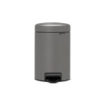 Poubelle � p�dale - brabantia - newicon - 3l - mineral concrete g - gris