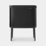 Corbeille à linge - brabantia - bo - 60 litres - noir - ouverture quick - drop Corbeille à linge - brabantia - bo - 60 litres - noir - ouverture quick - drop