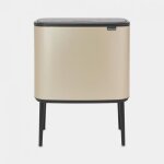 Brabantia poubelle bo touch bin - 11 + 23 l - metallic gold
