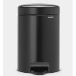 Poubelle � p�dale - brabantia - newicon - 3l - noir mat - fermeture anti - odeur
