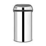 Brabantia poubelle touch bin 60 l gris brillant