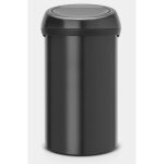 Brabantia poubelle touch bin - 60l - noir mat