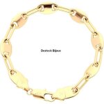Bracelet - homme / femme - maille marine - alterne - 21 cm - plaqu or jaune 750 / 1000 - 3 microns