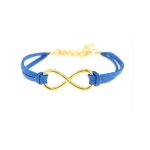 Bracelet - abijoux - infinity cordon velours signe infini - m�tal dor� - longueur ajustable