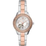 Bracelet acier femme - fossil - montre femme fossil stella automatique bicolore - couleur de la mati�re:blanc ...