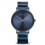 Bracelet acier homme - bering - montre femme bering slim cramique bleu - couleur de la matire:bleu