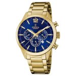 Montre - festina - bracelet acier homme - dorée - cadran bleu - mouvement quartz Montre - festina - bracelet acier homme - dorée - cadran bleu - mouvement quartz