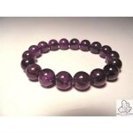 Bracelet - amthyste - boules 7 mm - violet - lastique - mixte