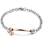 Bracelet - amoureux - amour damiti� - coeur �toile - acier inoxydable - argent�