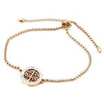 Bracelet arbre de vie coulissant femme en acier inoxydable 24cm cuivr�