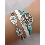 Bracelet arbre de vie et couple de hiboux