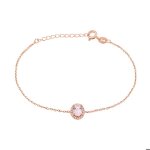 Bracelet en argent 925 / 1000 et morganite - cleor - z0161973 - or rose - ddor rose - femme