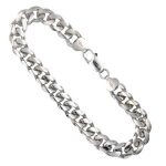 Bracelet argent massif 925 / 000 maille cubaine - homme Bracelet argent massif 925 / 000 maille cubaine - homme