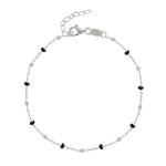 Bracelet argent perles �maill�es et perles argent - les poulettes bijoux