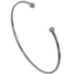 Bracelet argent rhodi� demi jonc deux perles