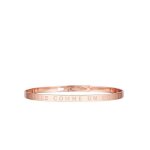 Bracelet - atelier messages - belle comme un coeur - jonc ros� - 4 mm - ajustable 6. 2 mm