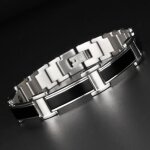 Bracelet bijoux homme - bracelet homme en acier inoxydable titane acier aimant� l0366