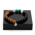 Bracelet - a bijoux - malachite du congo - aigue - marine - onyx noir mat - fabriqu� en france
