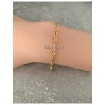 Bracelet - bijouxia - alternance grain de caf� - plaqu� or 18 carats - 21cm - mixte