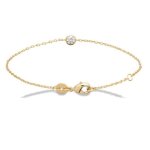 Bracelet - bijouxia - cristal solitaire zirconium - plaqu or 18 carats - 18 cm - mixte
