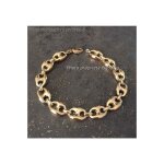 Bracelet - bijouxia - grain de caf� - plaqu� or 18 carats - longueur 205cm - homme