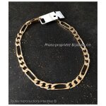 Bracelet - bijouxia - maille figaro - plaqu� or 18 carats - 21 cm - 5 mm
