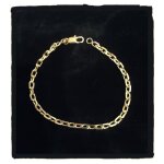 Bracelet - bijouxia - maille forçat diamantée - plaqué or 18 carats - 19 cm Bracelet - bijouxia - maille forçat diamantée - plaqué or 18 carats - 19 cm