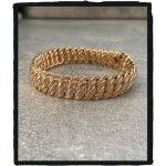 Bracelet - bijouxia - maille gourmette amricaine - plaqu or 18 carats - 19 cm - femme