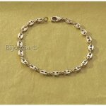 Bracelet - bijouxia - maille grain de caf� - plaqu� or 18 carats - 19cm - 5mm