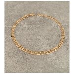 Bracelet - bijouxia - maille marine plate diamant�e - plaqu� or 18 carats - 19 cm - 4 mm