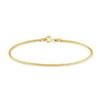 Bracelet - bijouxia - maille palmier fin - plaqu� or 18 carats - longueur 20 cm - largeur 25 mm