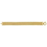 Bracelet - brillaxis - large plat 10 rangs - or jaune 375 / 1000 - 19 cm - femme