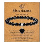 Bracelet c?ur pour femme bracelet en cristal de gu�rison bracelet femme en perles de pierre pr�cieuse ...