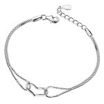 Bracelet - top qualit - argent - femme - mtal - forme de coeur
